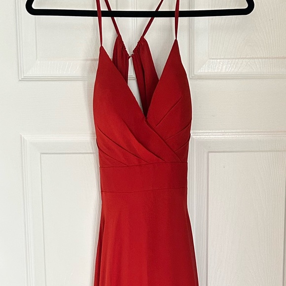 Women’s Azazi Rust Colored Chiffon Bridesmaid Dress Size A2 - Picture 3 of 7